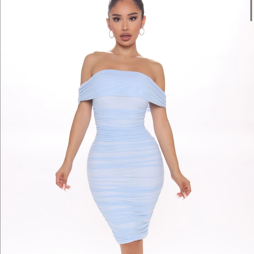 Ready and Ruched Mesh Midi Dress
